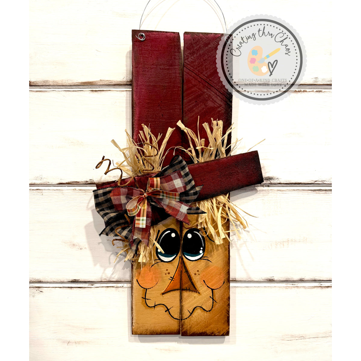 Amazing Autumn Pallet Scarecrow Hanger