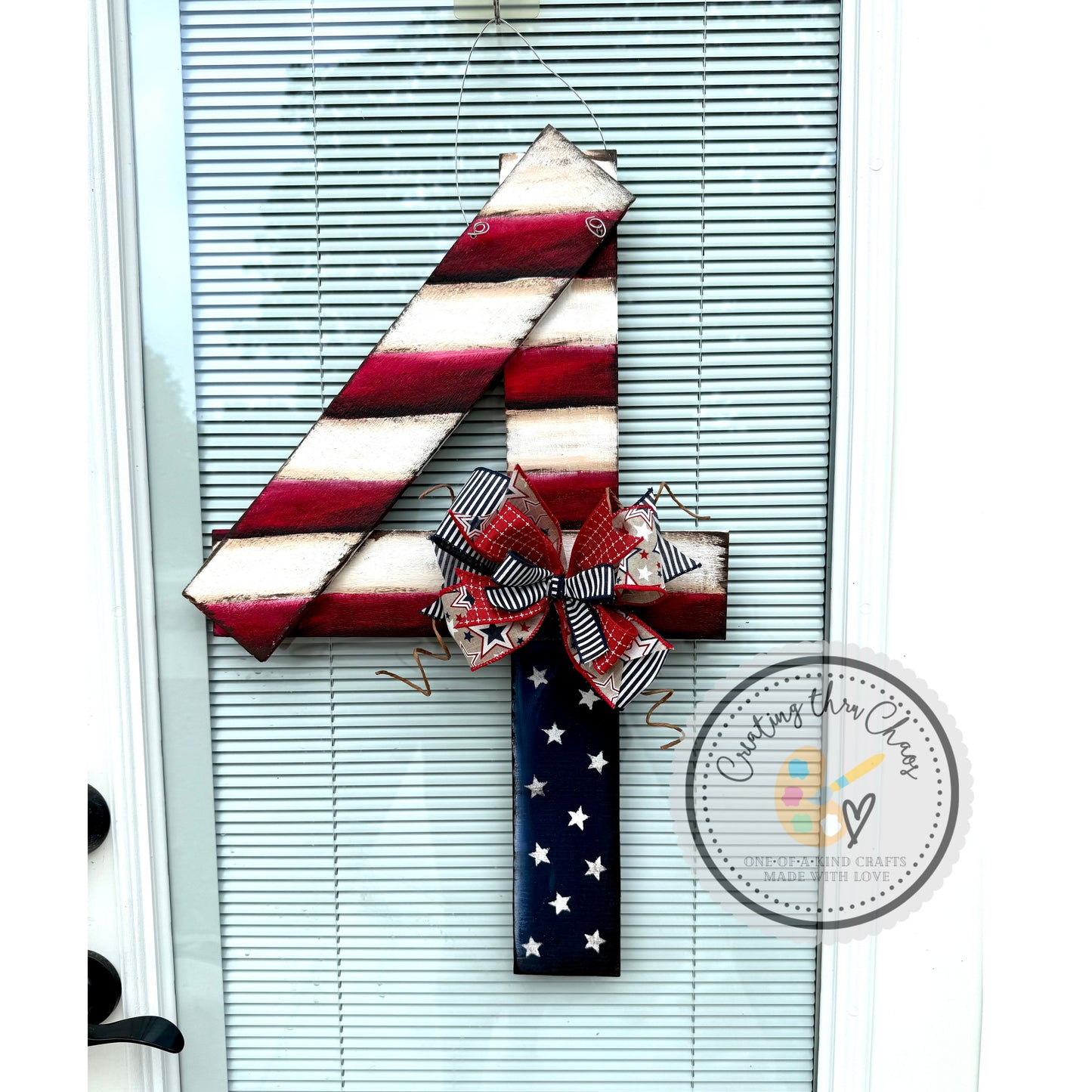 Patriotic Pallet "4" Door Hanger - Traditional