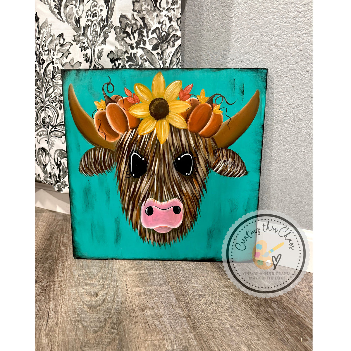 Fall Highland Cow Board