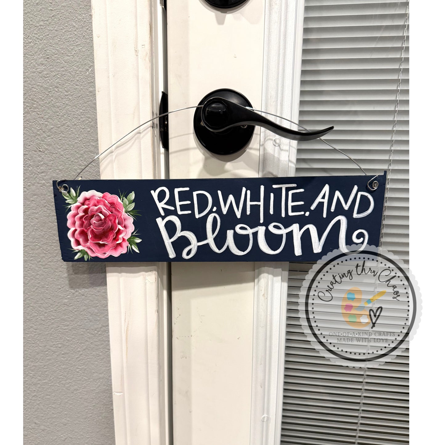 Red, White and Bloom - Mini Hanger [Navy]