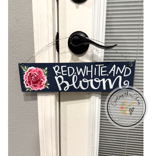 Red, White and Bloom - Mini Hanger [Navy]