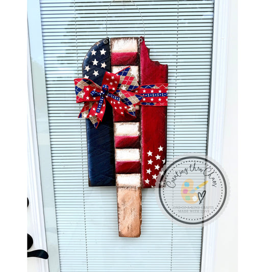 Traditional Patriotic Popsicle Pallet Hanger
