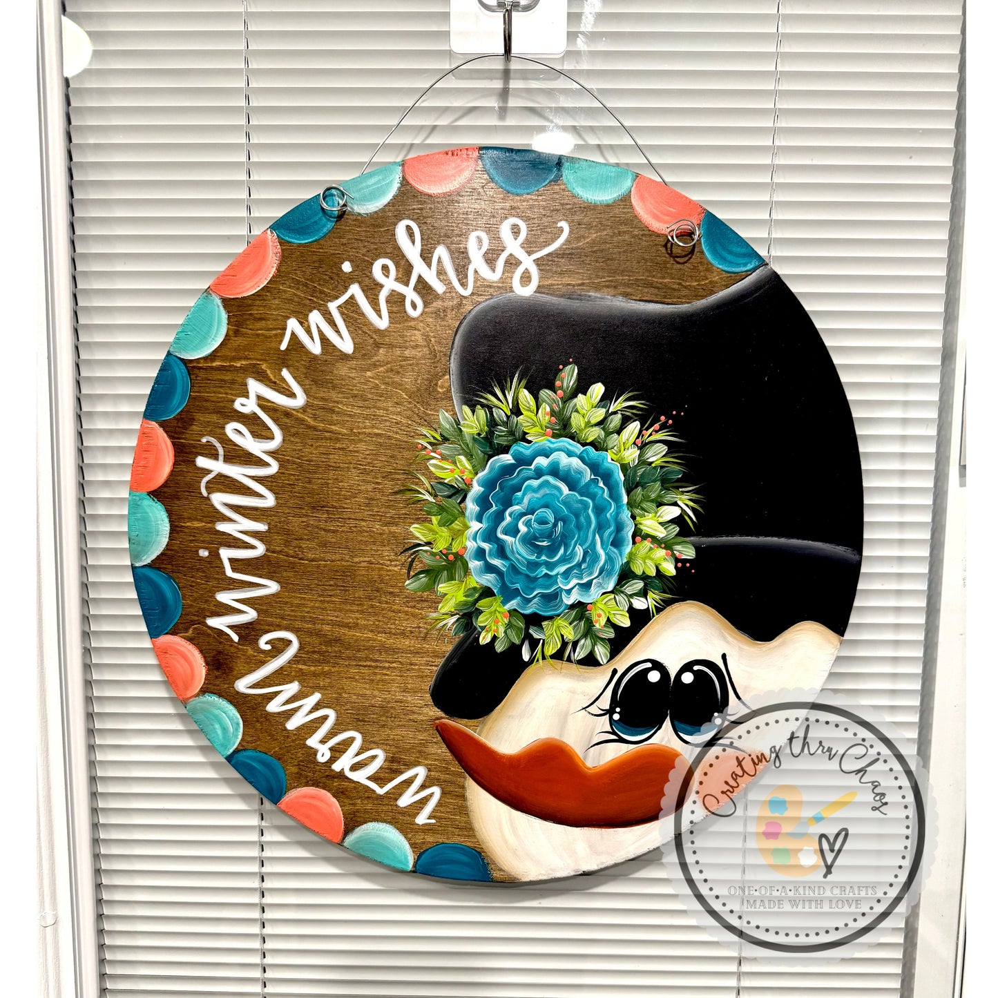 Warm Winter Wishes Snowman Door Hanger