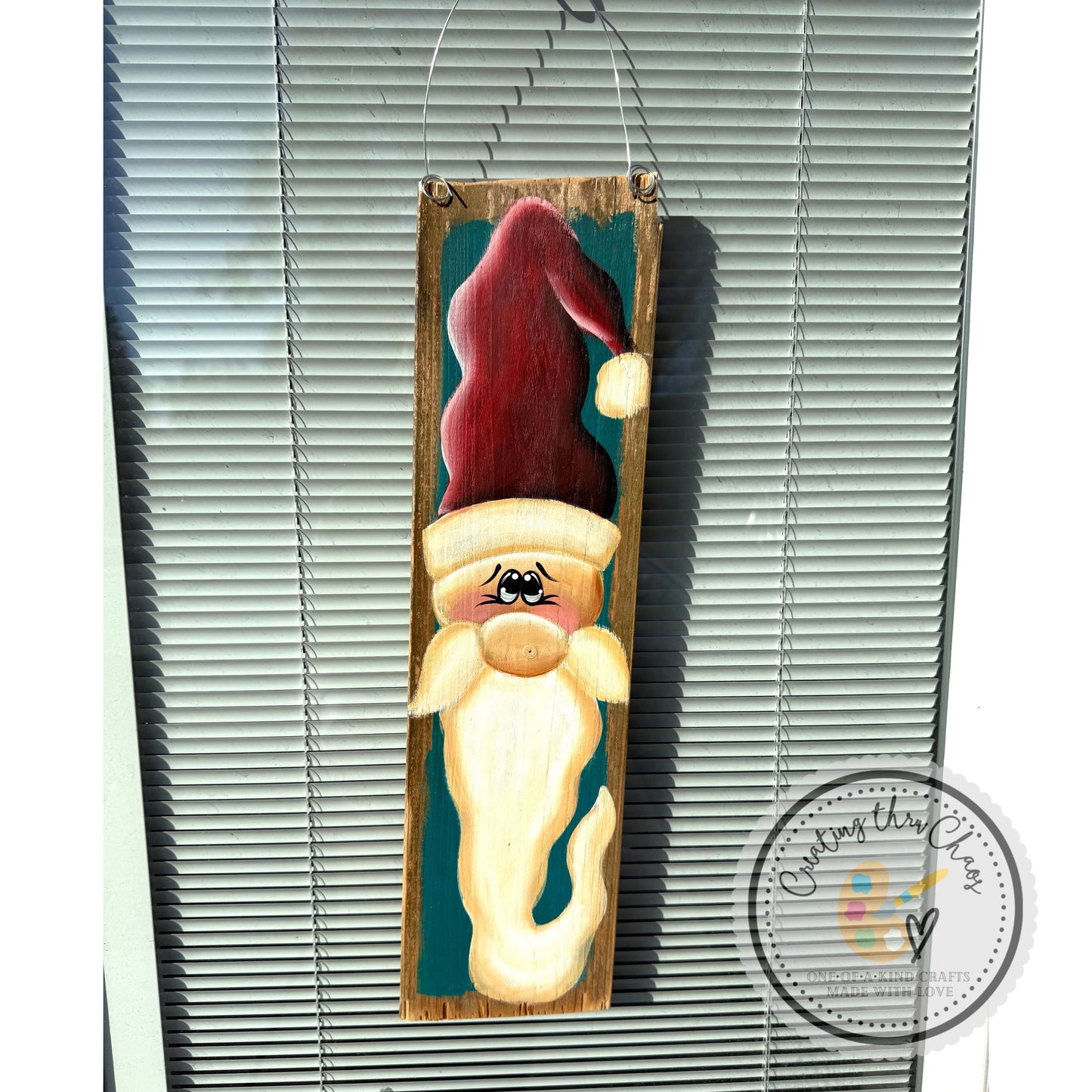 Santa Hanger - Teal Background