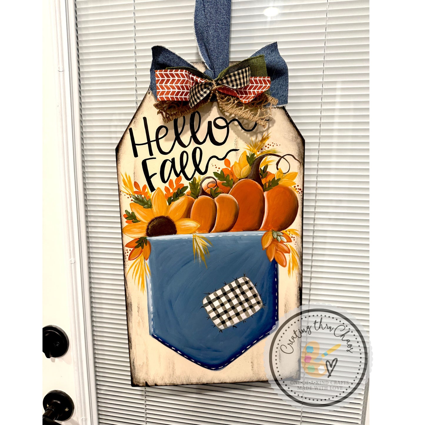 Denim Pocket Door Tag