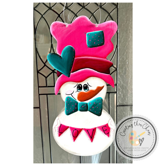 LOVE Snowman Door Hanger